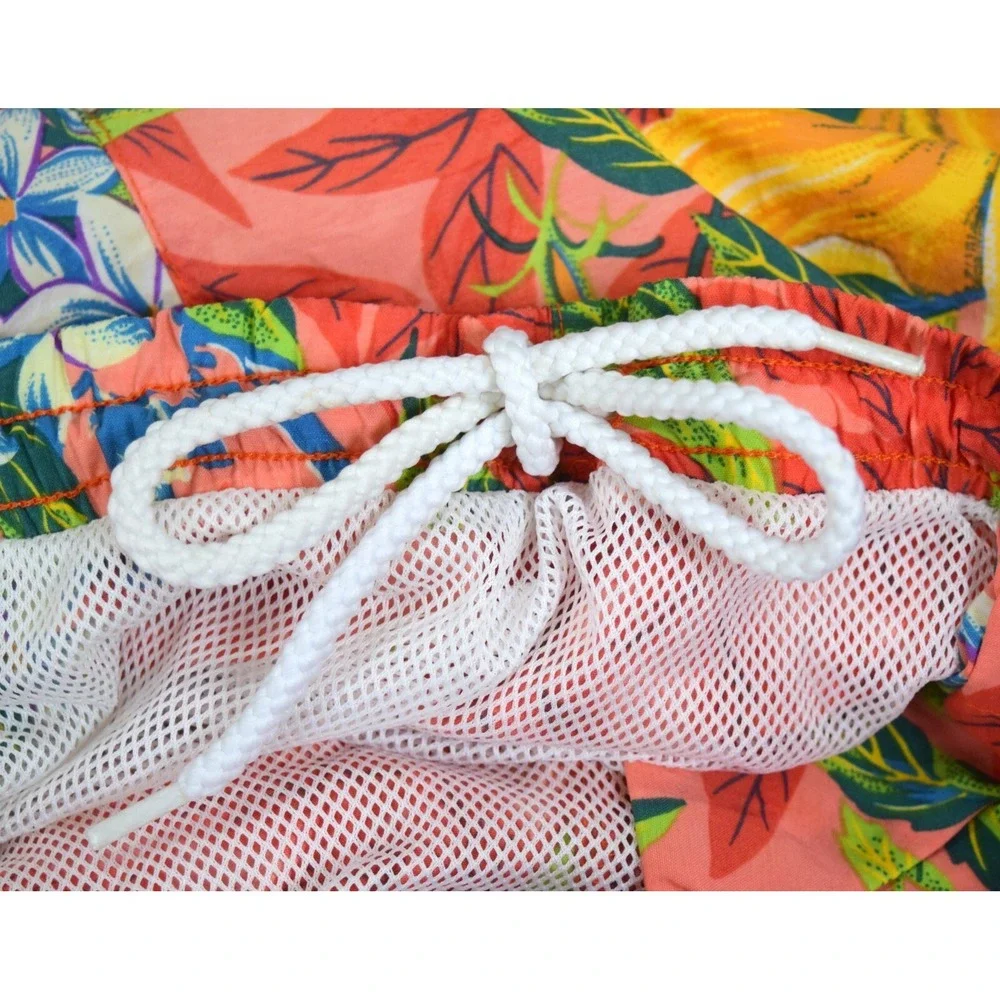 VTG 90s Polo Sport Ralph Lauren Tropical‎ Hibiscus Swim Trunks Shorts Men's XL